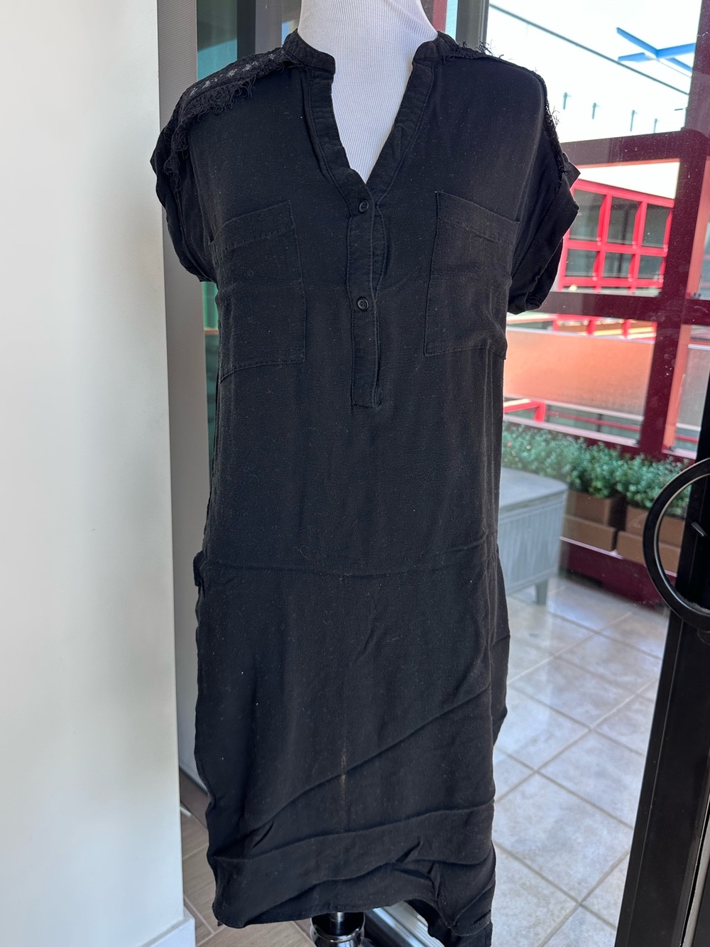 Jealous Tomato Black Short Sleeve Henley Midi Dress
